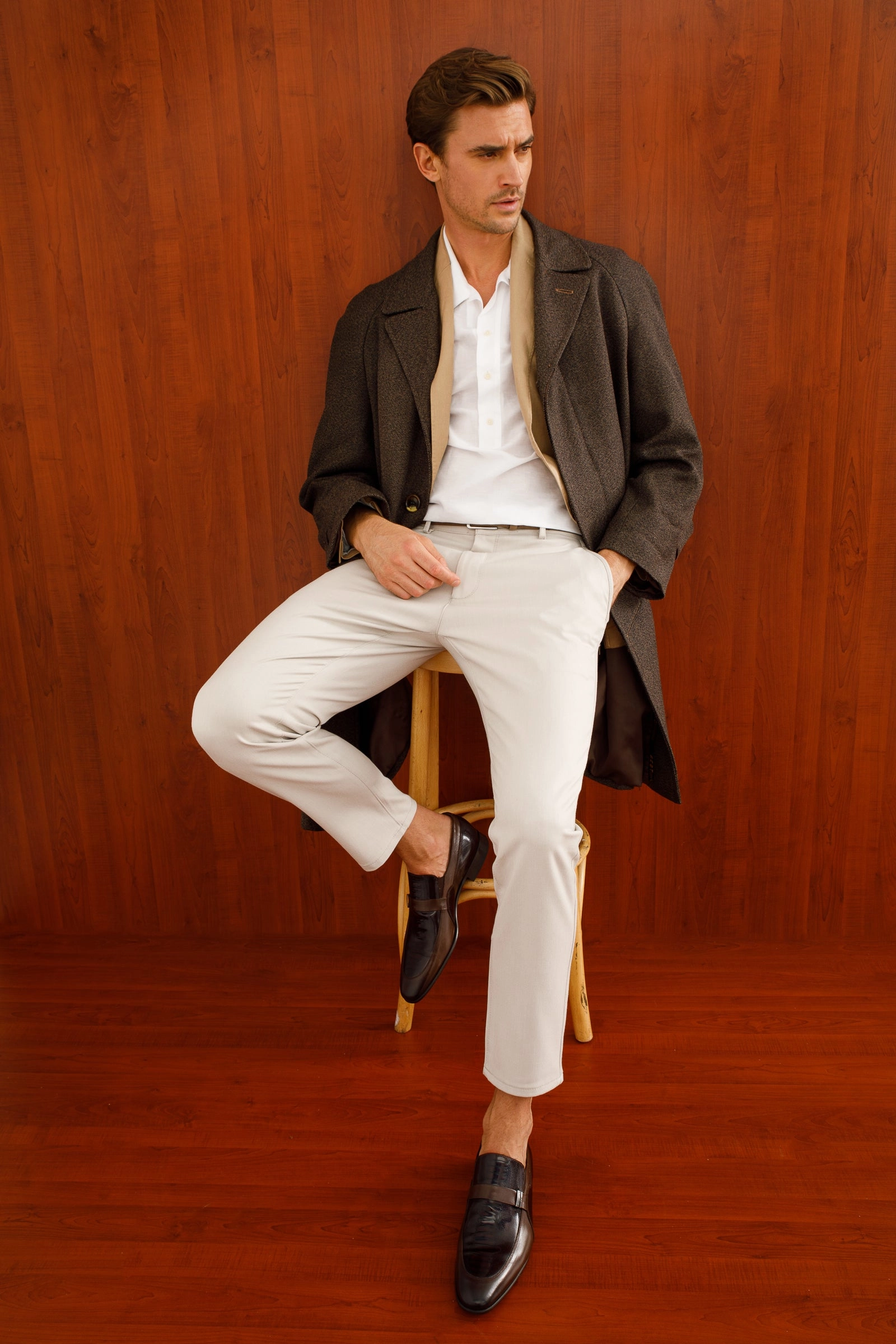 The Kazablanka Brown Leather Bit Loafer Men  Shoe Multi Dress Shoes