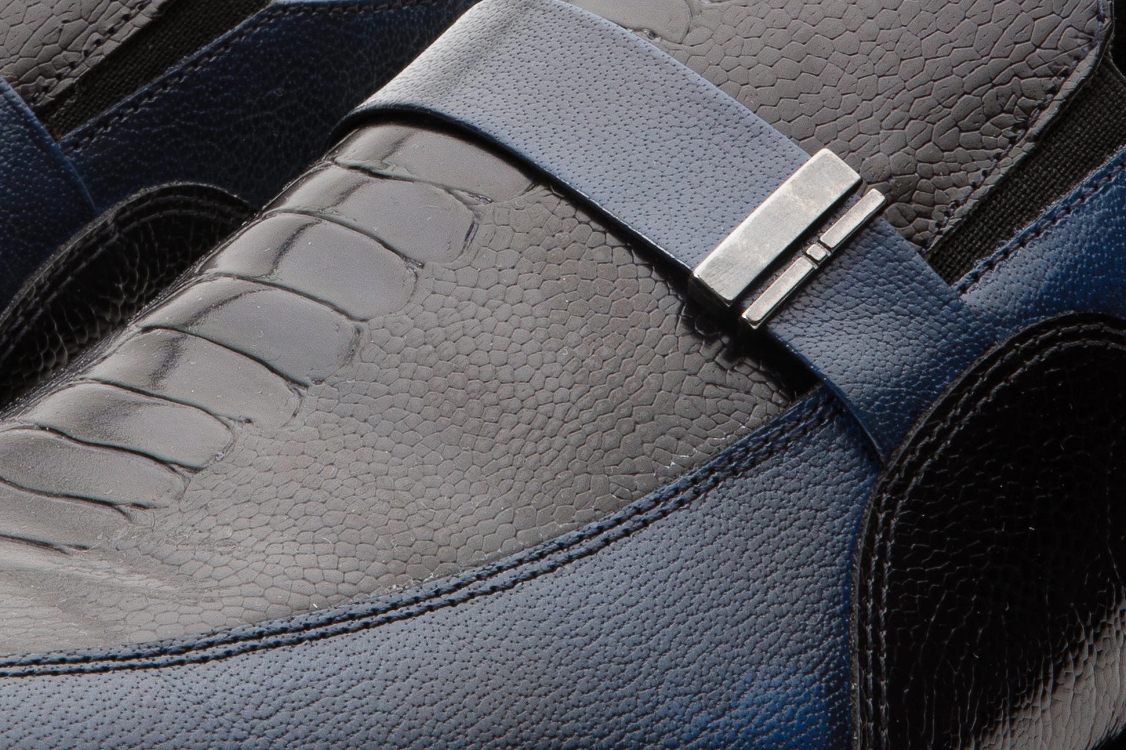 The Kazablanka Navy Leather Bit Loafer Men  Shoe Dress Shoes For Business Casual