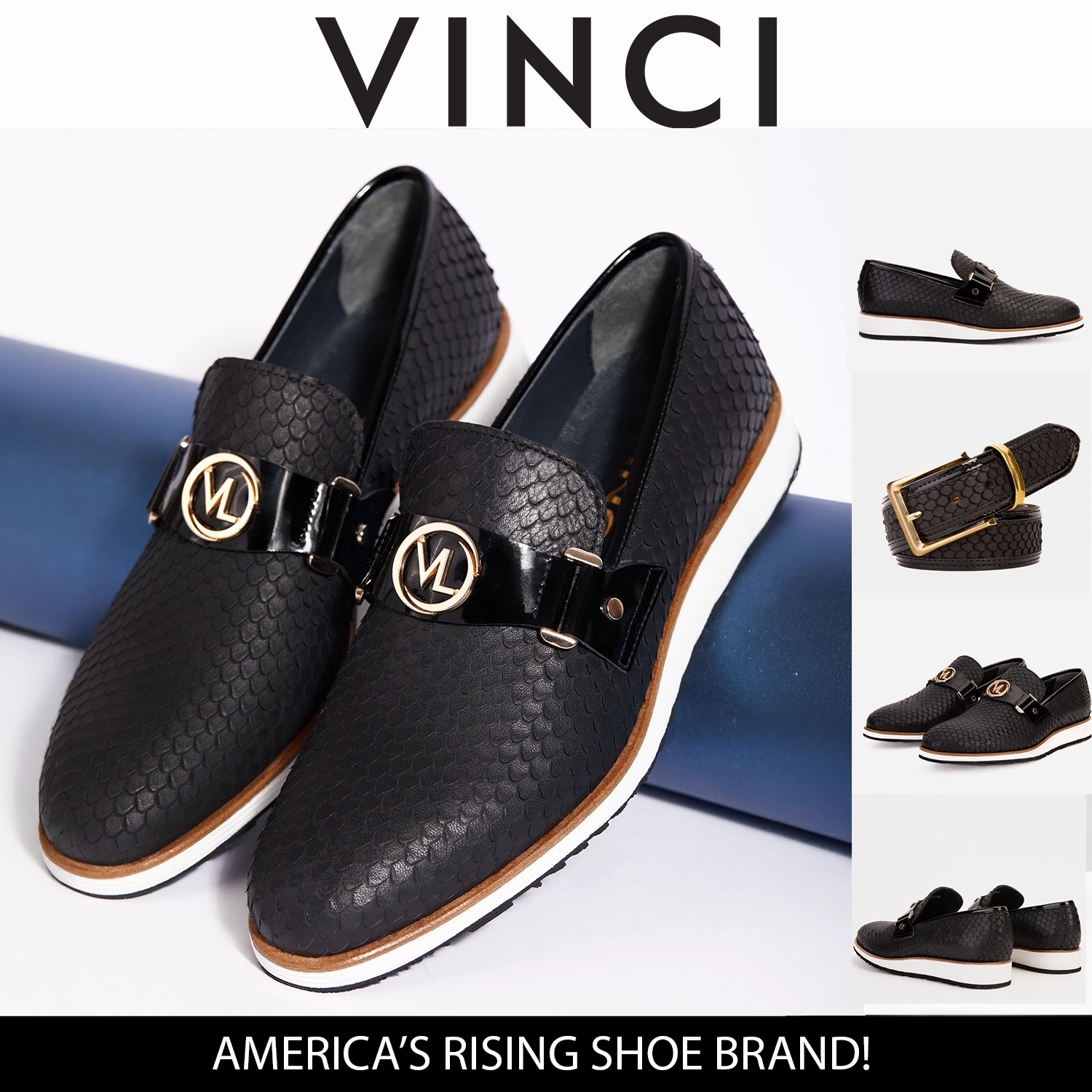 Champagne Dress Shoes The Legacy Black Leather Men Casual Loafer Shoe