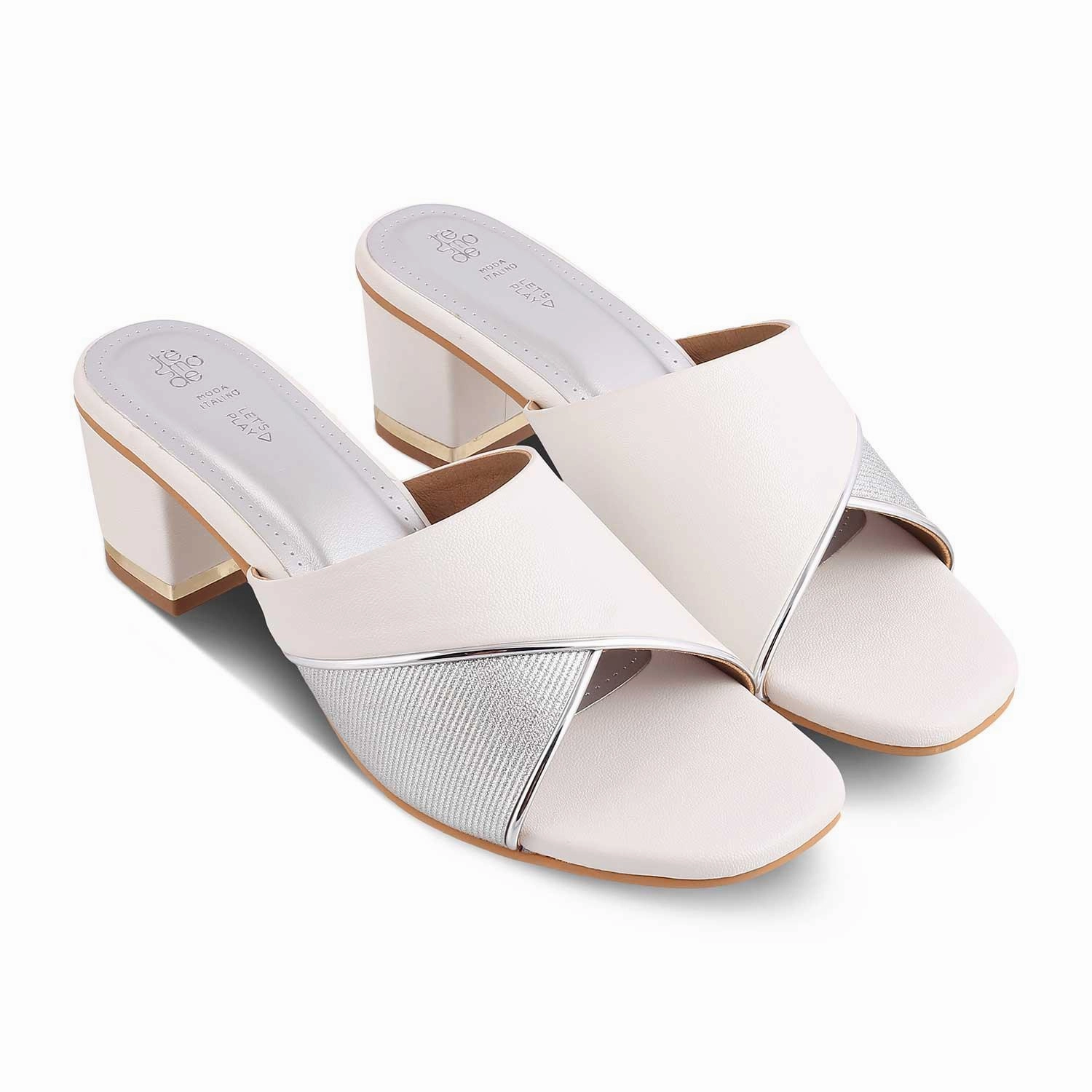 The Macky White Women's Dress Block Heel Sandals Tresmode Cute Comfortable Walking Sandals