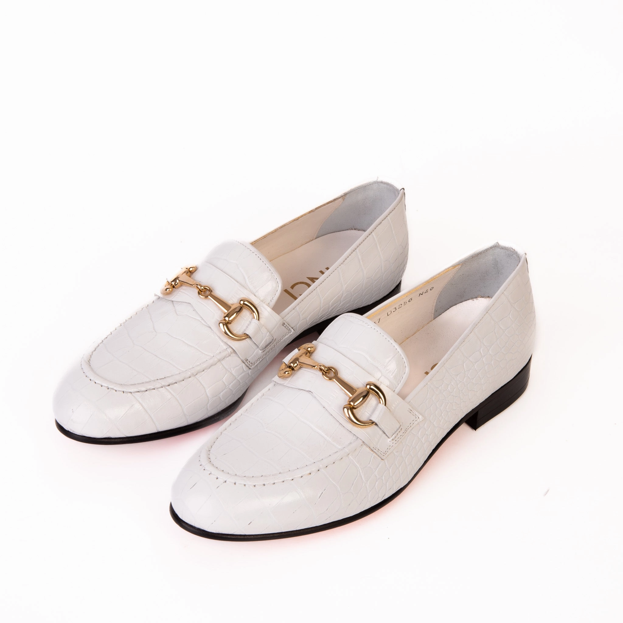 The Monaco White Leather Men Shoe Bit Loafer Double Wide Dress Shoes
