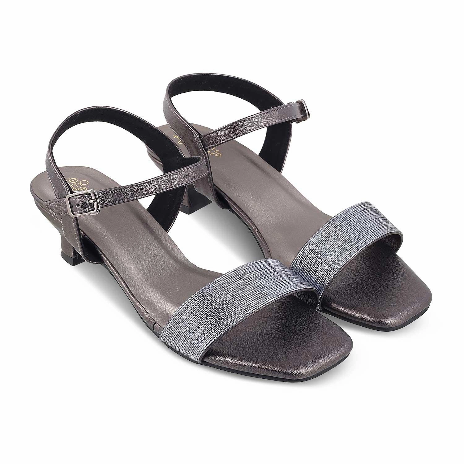 Mexican Huarache Sandals The Monty Pewter Women's Dress Block Heel Sandals Tresmode