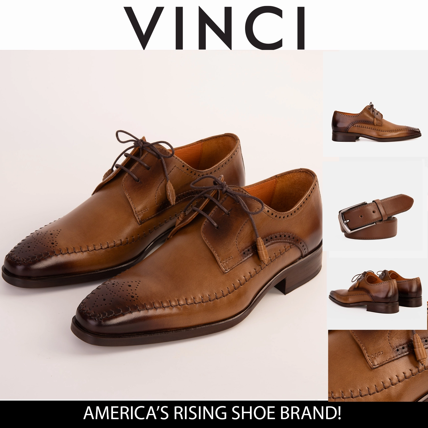 Allen Edmonds Dress Shoes The Moon Tan Leather Derby Men Shoe