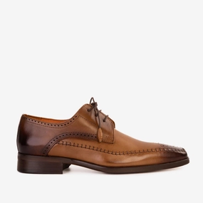 The Moon Tan Leather Derby Men Shoe Shoes With Slip Dress