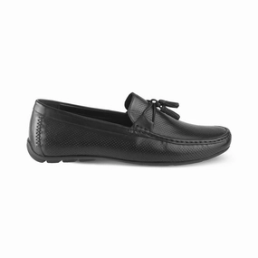 The Otie Black Men's Leather Loafers Boat Shoe Loafers
