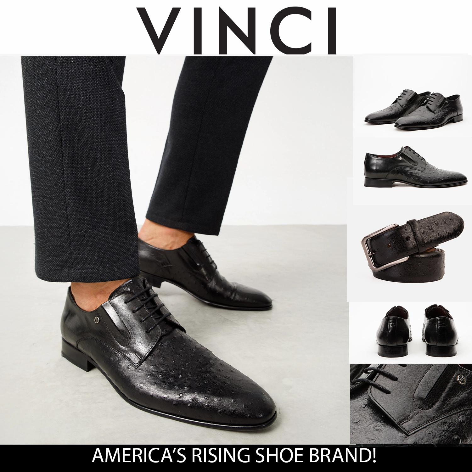 The Porto Alegre Black Leather Derby Men Shoe Dirndl Dress Shoes