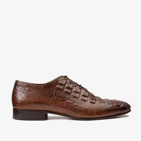 Hunter Dress Shoes The Randor Brown Crocodile Leather Oxford Men Shoe