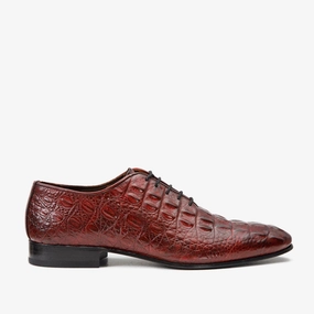 Amazon Low Heel Dress Shoes The Randor Burgundy Crocodile Leather Oxford Men Shoe