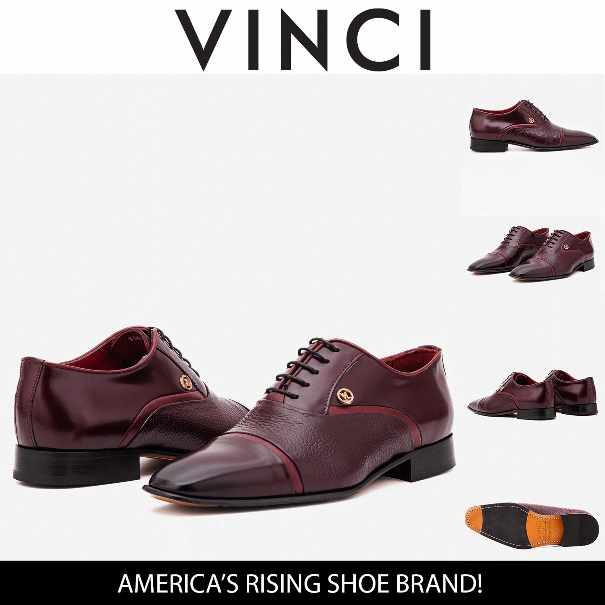 Play Dress Up Shoes The Rockwell Handmade Burgundy Leather Cap Toe Oxford Men Shoe