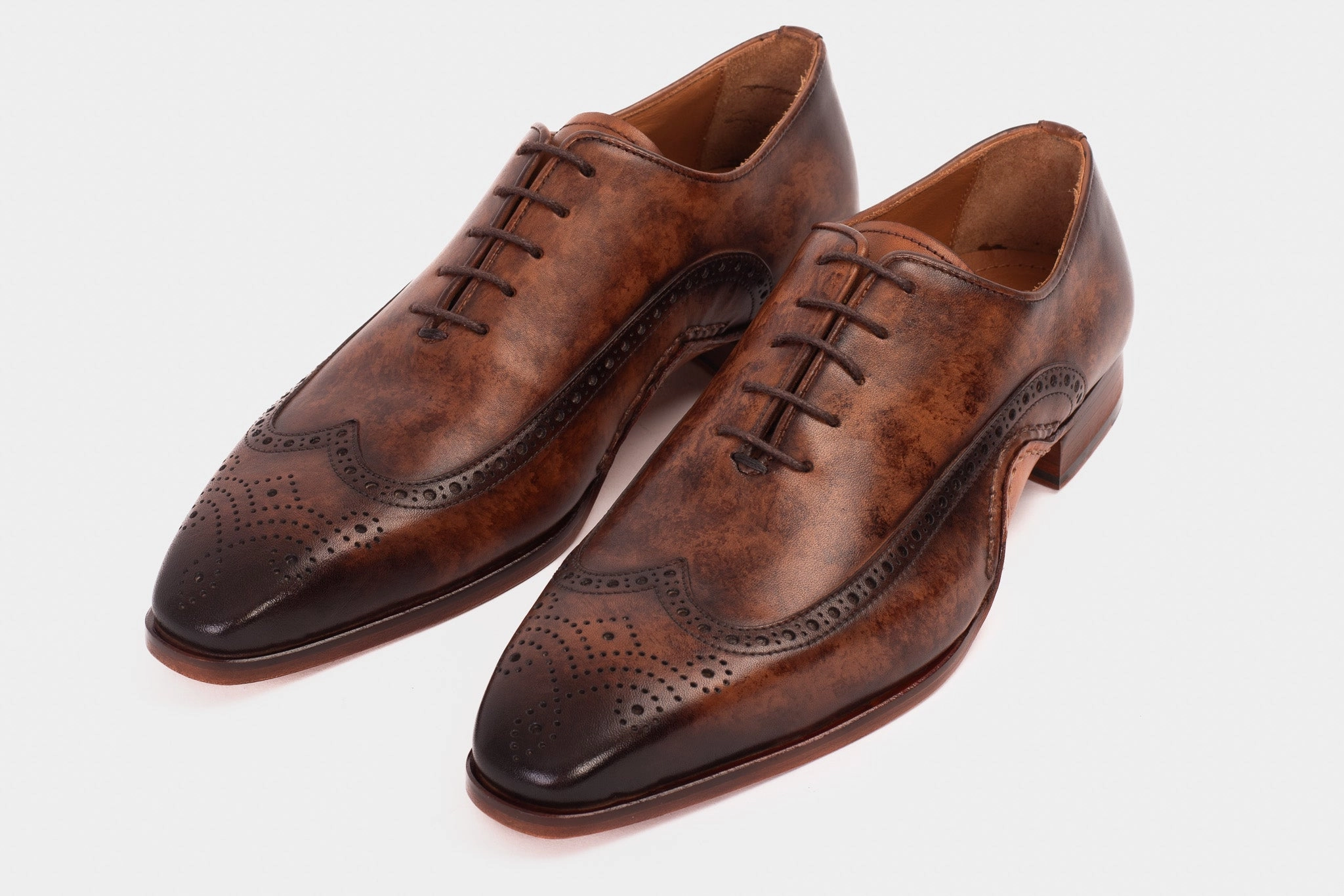 The Royal Hand Craft Brown Wingtip Oxford Men Shoe Dress Shoes With Plantar Fasciitis