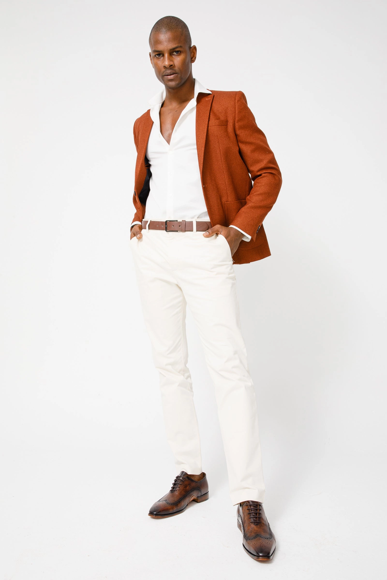 The Royal Hand Craft Brown Wingtip Oxford Men Shoe Wide Toe Box Dress Shoes