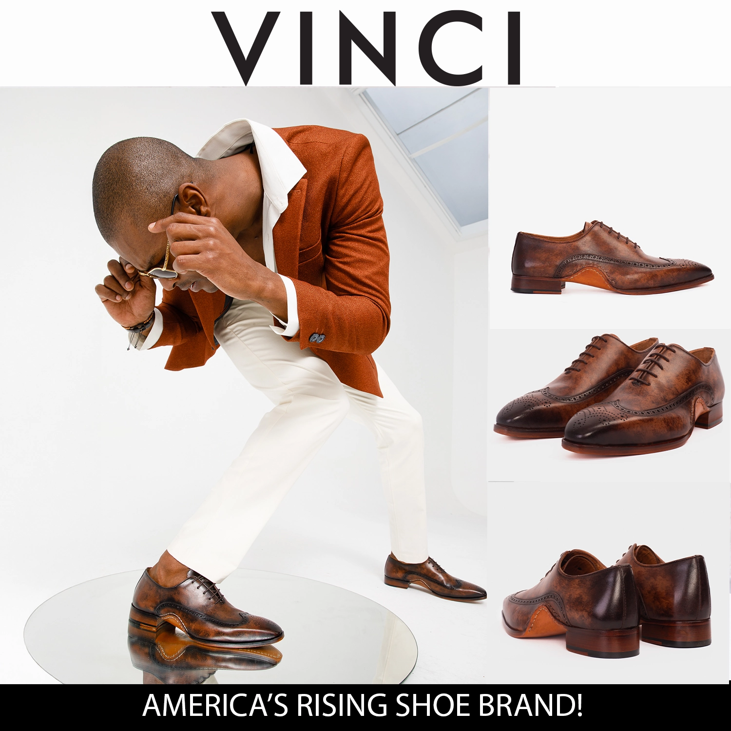 Lace Dress And Shoes The Royal Hand Craft Brown Wingtip Oxford Men Shoe