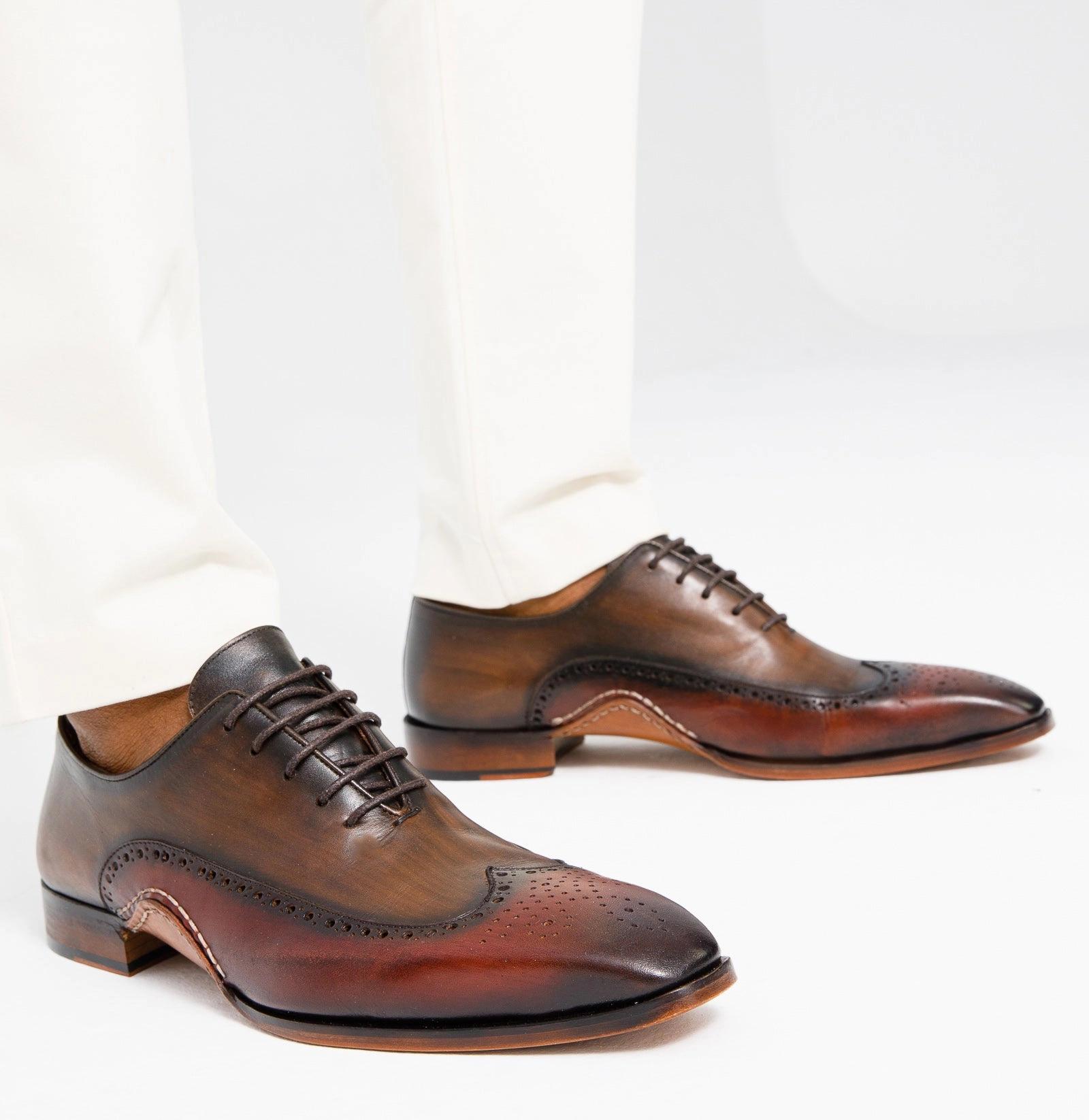 The Royal Hand Craft Burgundy Wingtip Oxford Men Shoe Vans Shoes Dress Up