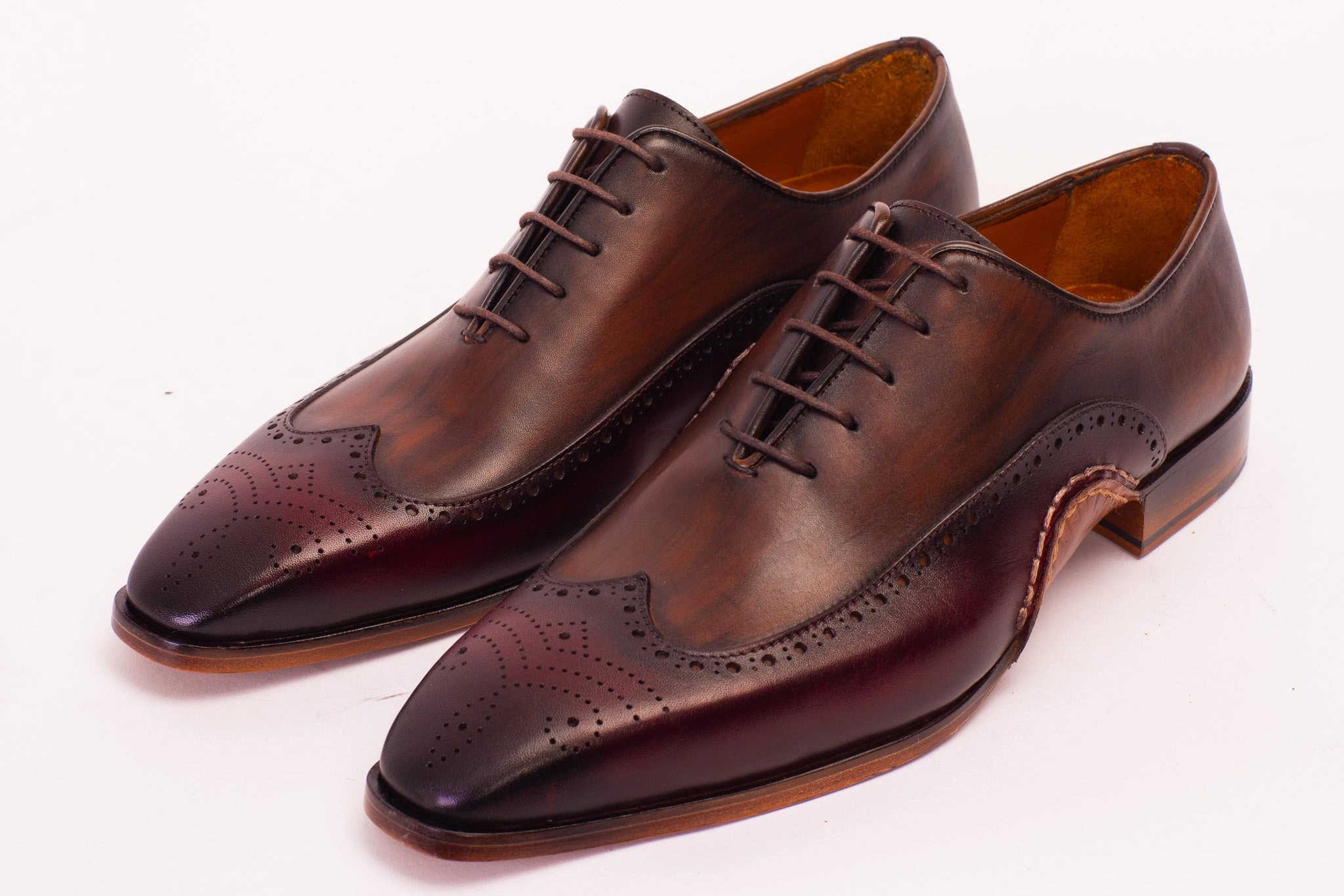 Dresses For Flat Shoes The Royal Hand Craft Burgundy Wingtip Oxford Men Shoe