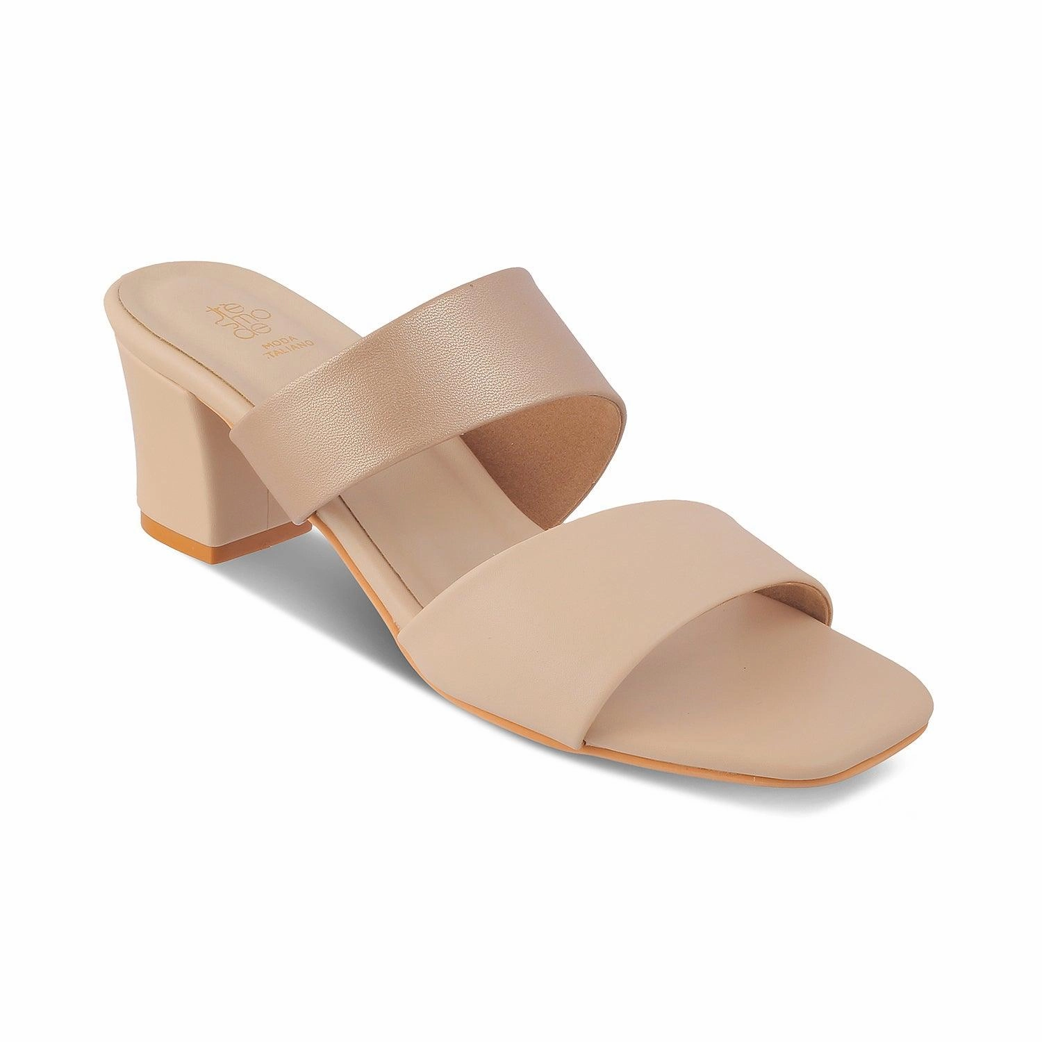 Girls Closed Toe Sandals The Satania Beige Women's Dress Block Heel Sandals Tresmode