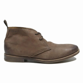 CLARKS Desert Boot Mens Lace-Up Boots Brown Leather UK 7 Casual Ankle Work Boots Workhog