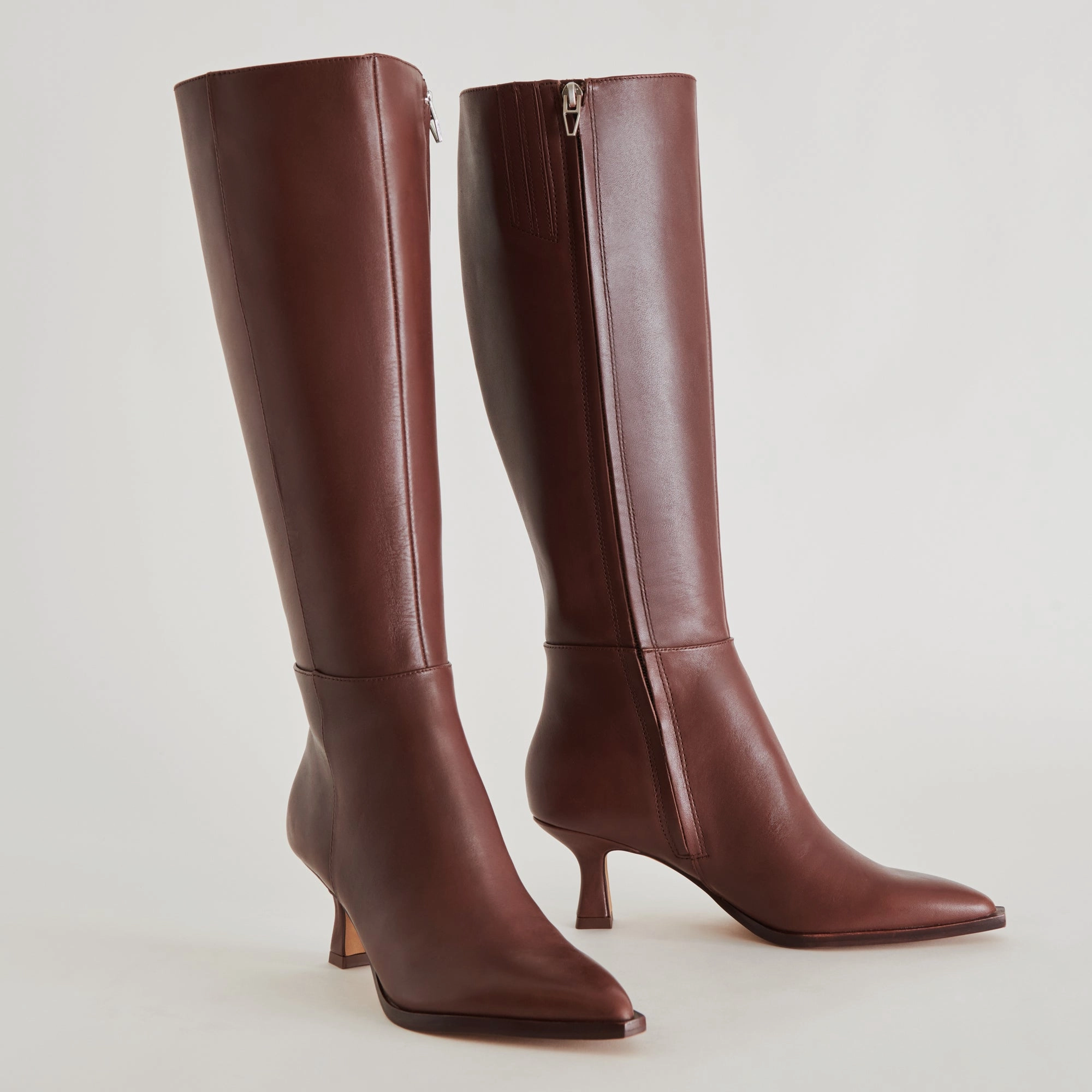Designer Rubber Boots AUGGIE WIDE CALF BOOTS CHOCOLATE LEATHER