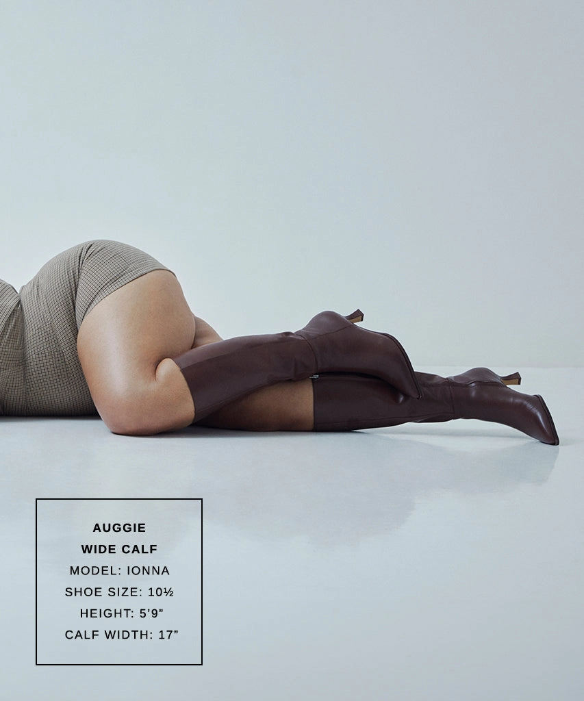 AUGGIE WIDE CALF BOOTS CHOCOLATE LEATHER Slip On Ankle Boots