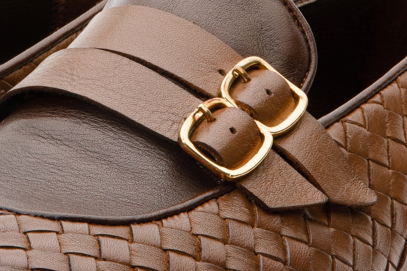 Dress Shoe Update Straps The Vatra Tan Woven Double Monk Strap Men Shoe