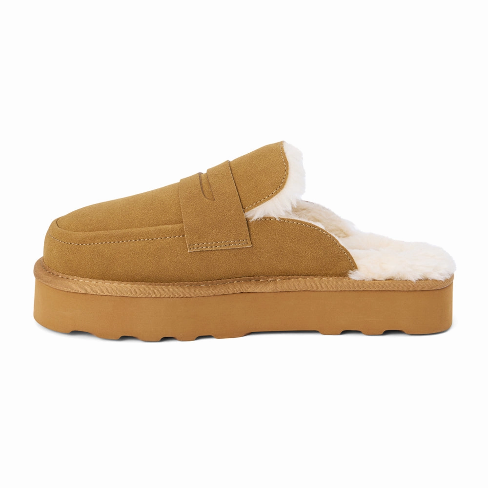 Suede Loafers Stowe Platform Mules