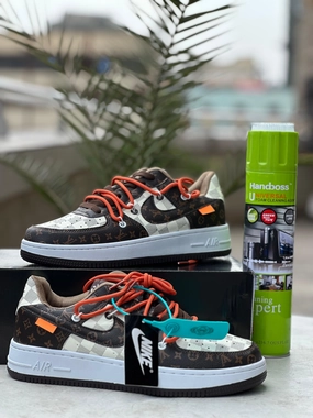 Durant Sneakers Nike x Louis Vuitton Airforce Double Lace-(Brown/Checkerboard)