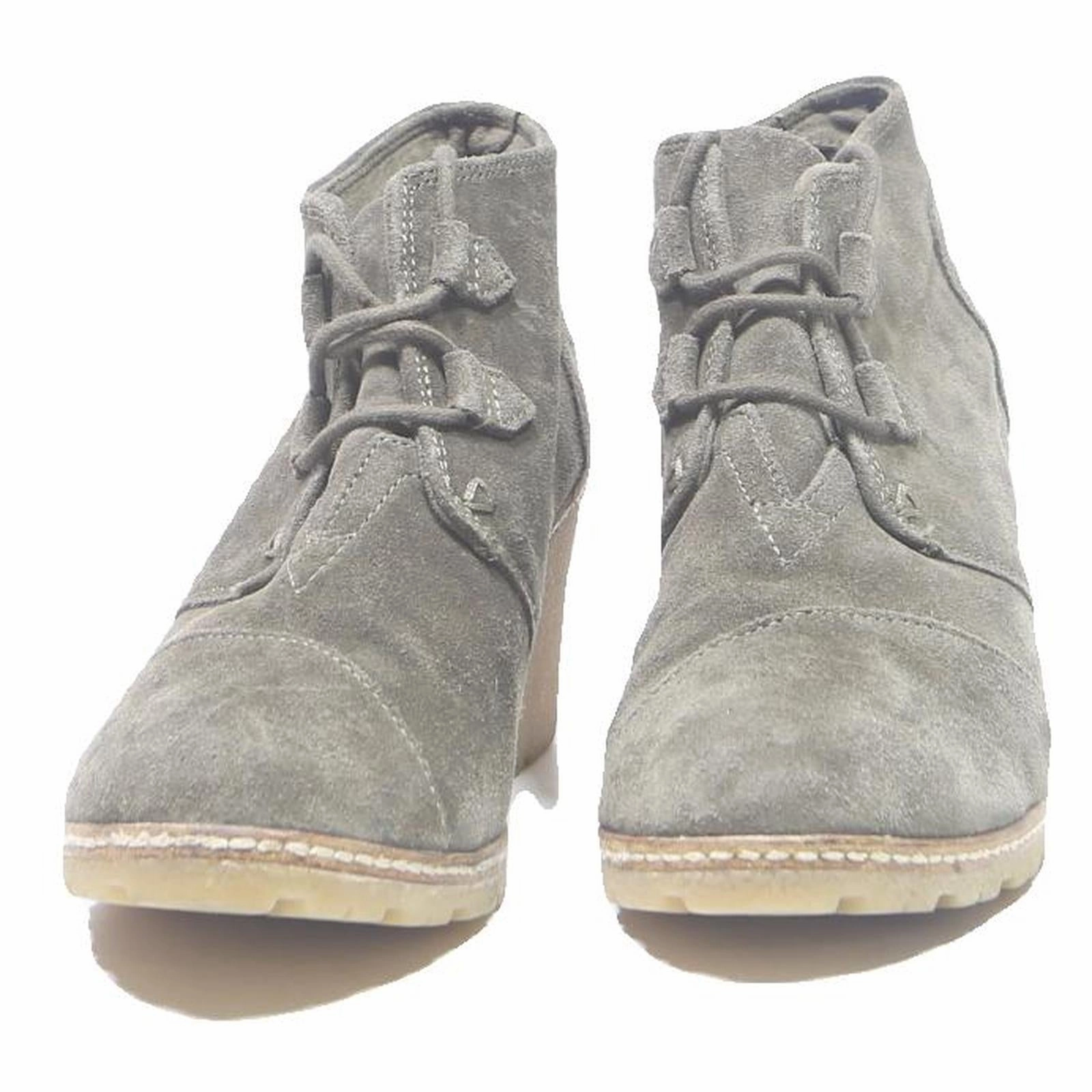 Ariat Round Up Remuda Western Boots TOMS Womens Grey Suede Lace-Up Wedge Boots Polyester Blend UK 7.5 Comfortable
