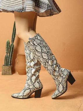 Alison Snake Vegan Knee Boots Urban Boots