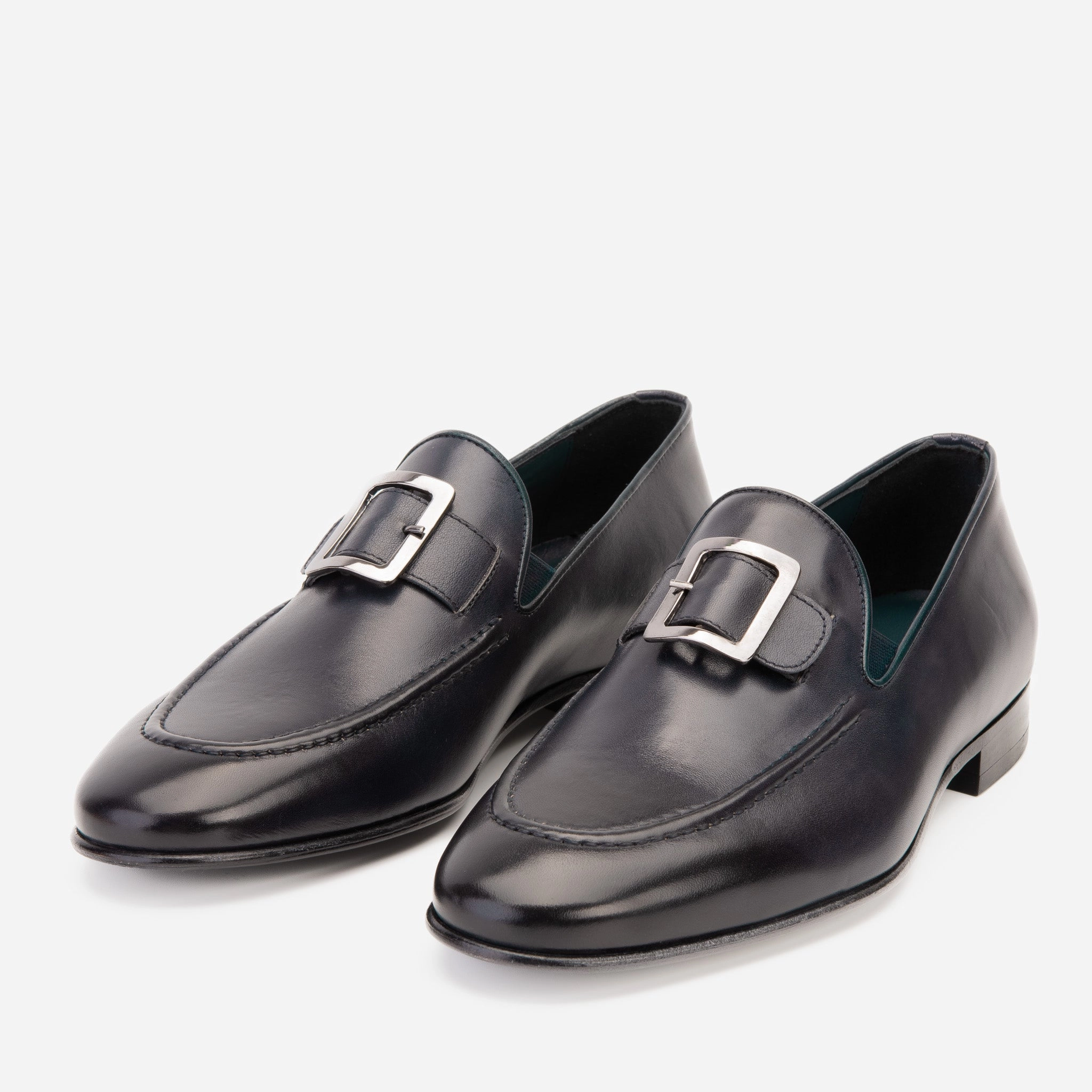 Turquoise Dress Shoes The Astoria Navy Buffalo Leather Mens Loafer