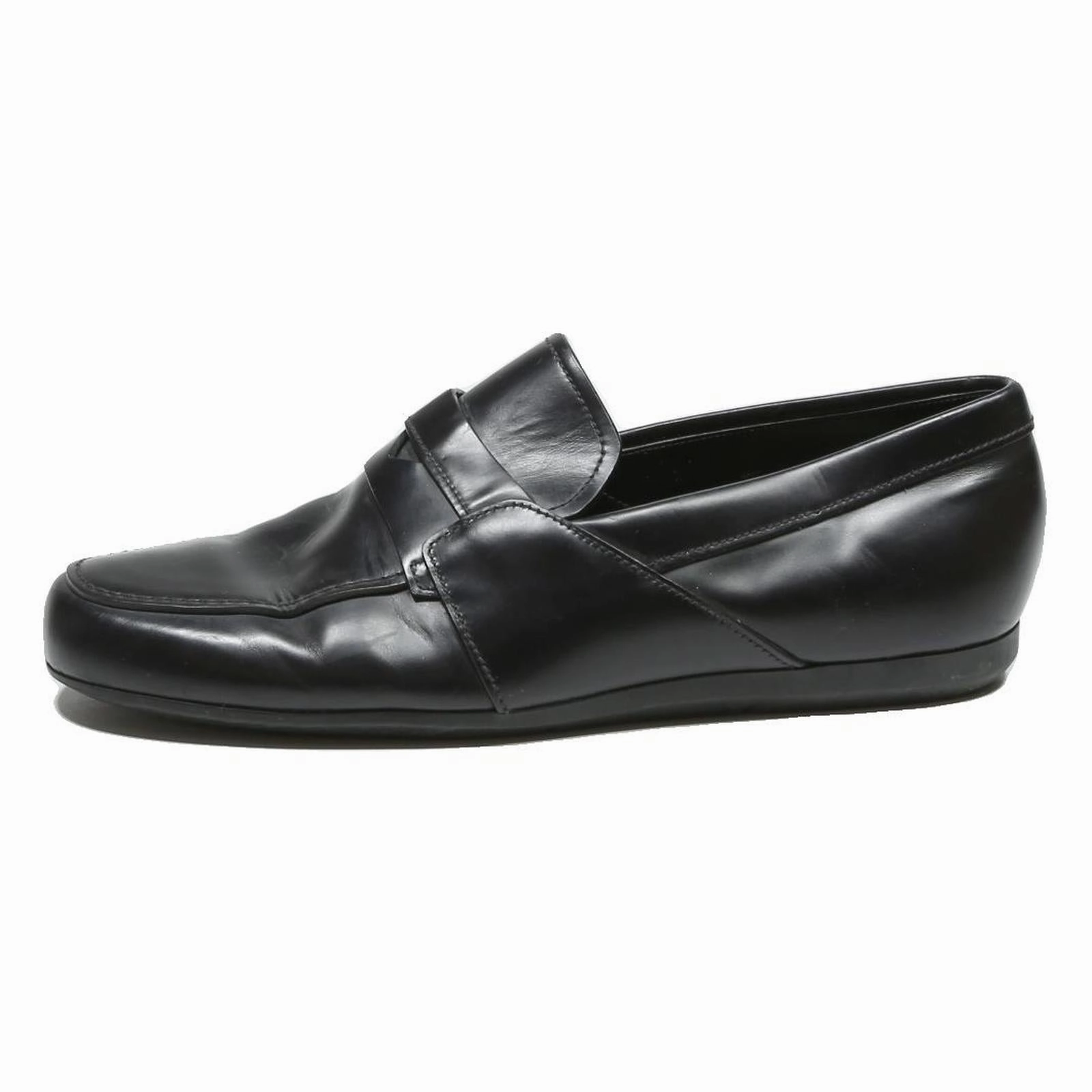 Payless Shoes Loafers PRADA Mens Leather Black Loafer Shoes UK 7 Classic Elegant Formal Footwear