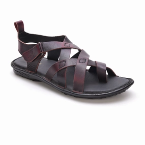 Socks And Sandals Anton Leather Cross Sandals