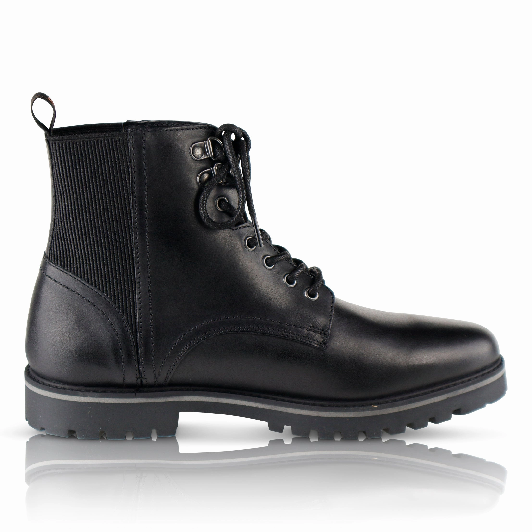 Manchester Leather Hiker Boots - Black Acid Folic Boots