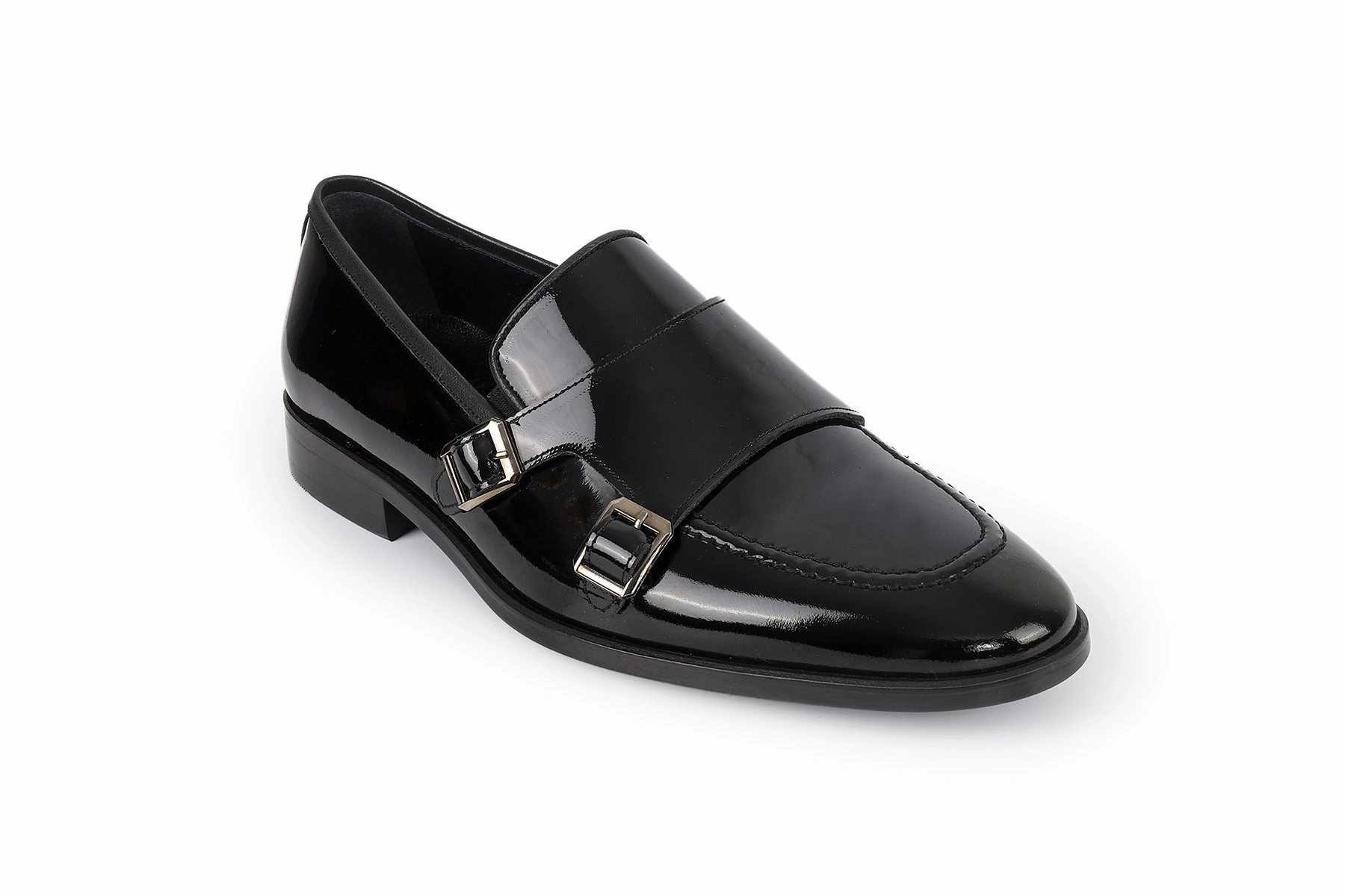 Hardin Patent Leather Double Monk Loafers Lux Pinch Penny Loafers