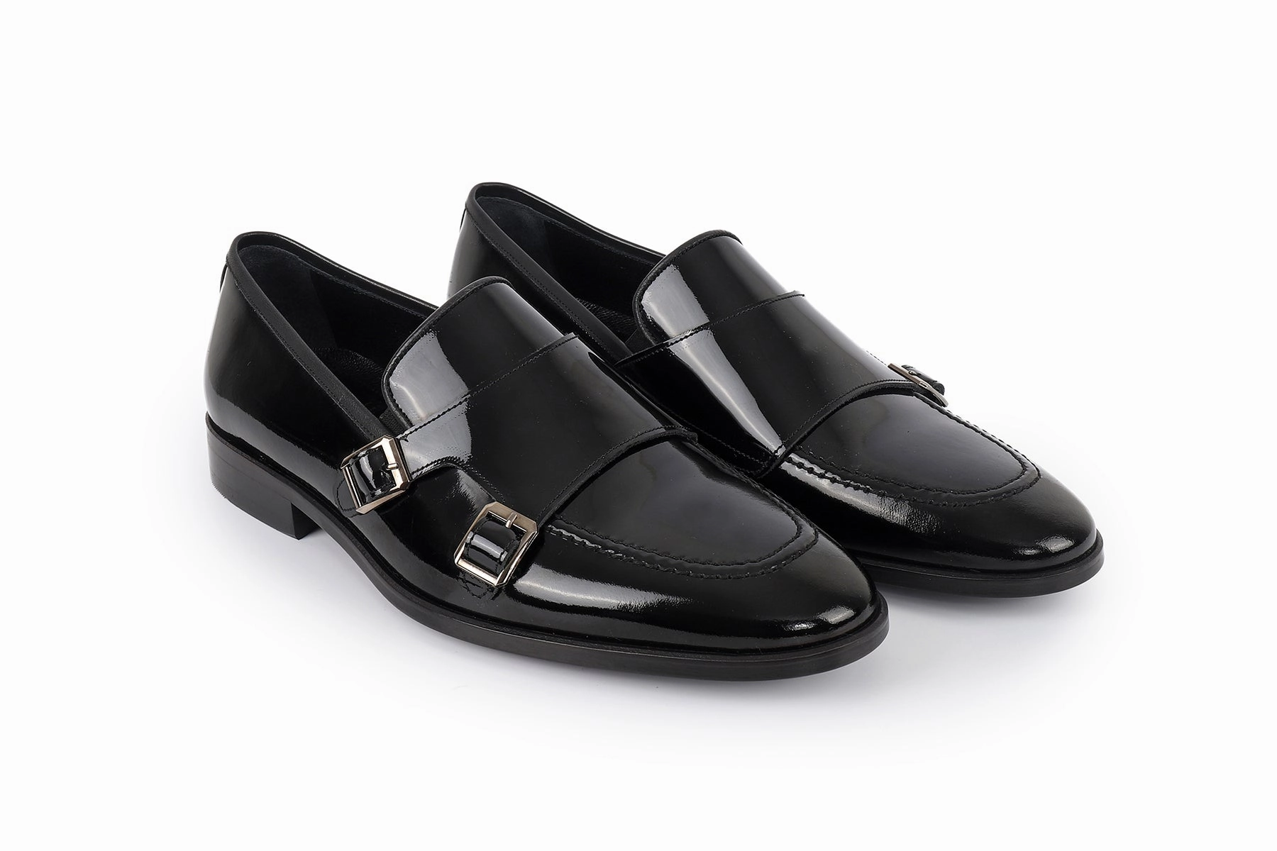 Hardin Patent Leather Double Monk Loafers Sweet Loafers
