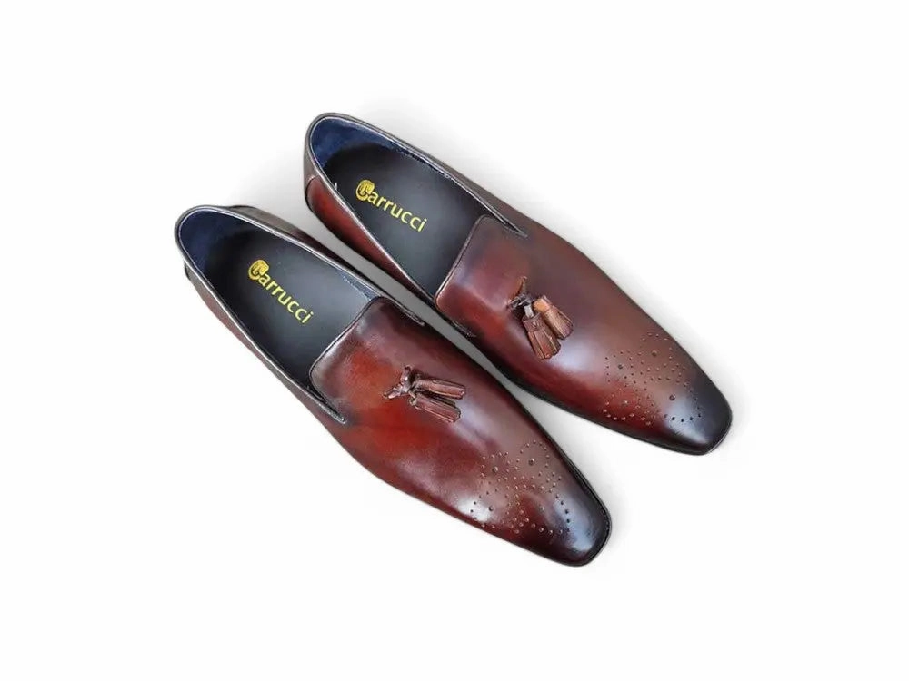 Burnished Wholecut Tassel Loafer Dress Loafers Slip On Casual Driving Loafer