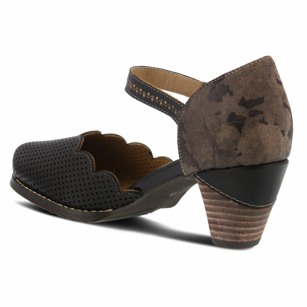 Aldo Dress Shoe L'Artiste By Spring Step Parchelle Black Multi Leather Heel (Women's)