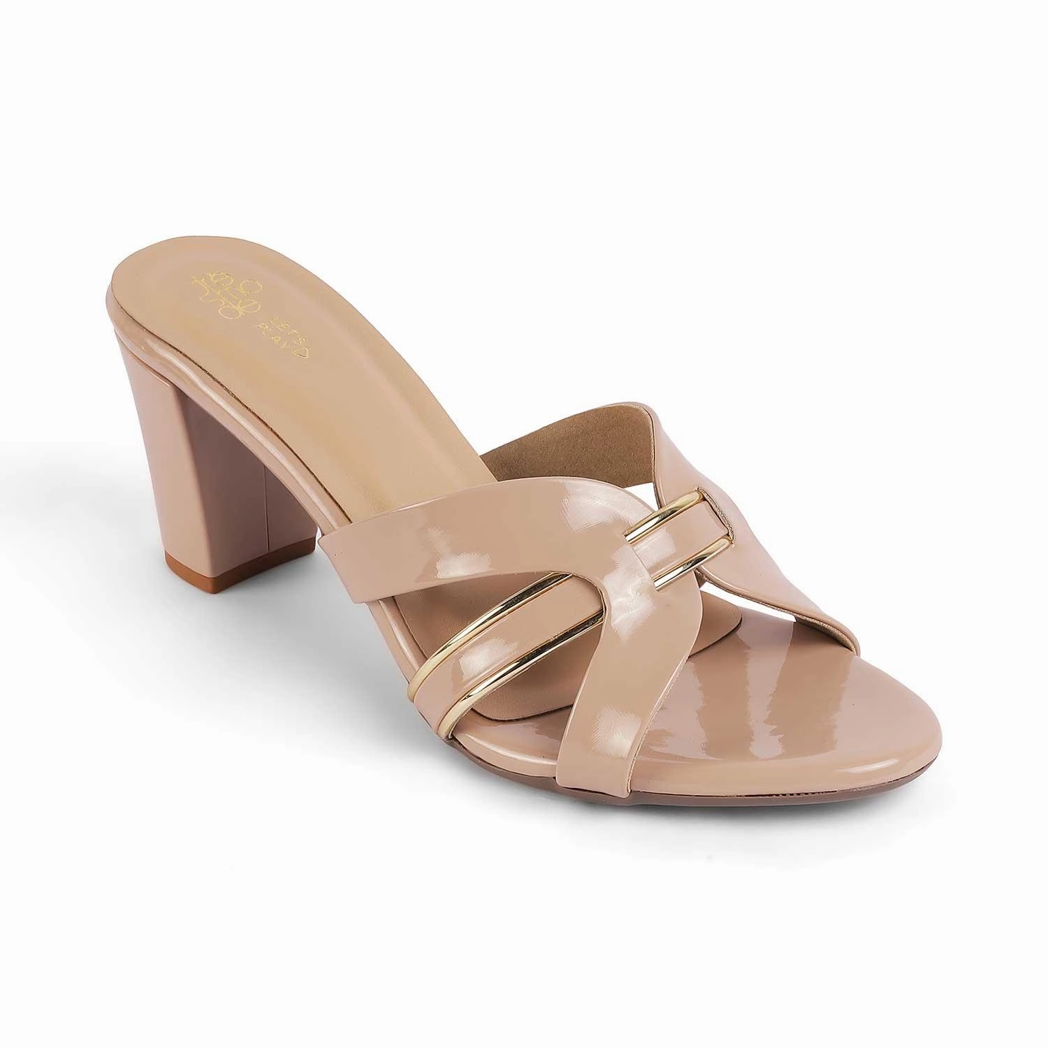 Heeled Metallic Sandals Tresmode Ceskomara Beige Women's Dress Block Heel Sandals