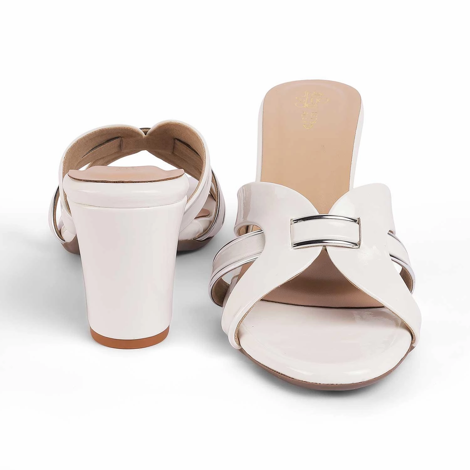 Tresmode Ceskomara White Women's Dress Block Heel Sandals Hari Mari Sandals