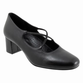 Trotters Demi Black Calf Dress Shoe (Women's) Black White Oxford Dress Shoes