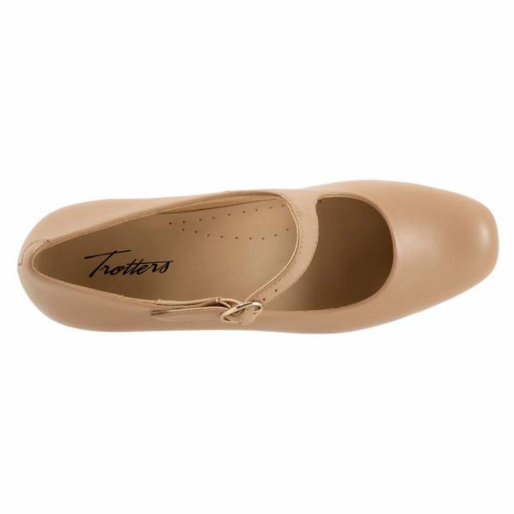 Trotters Desna Beige Kid Leather Heel (Women's)