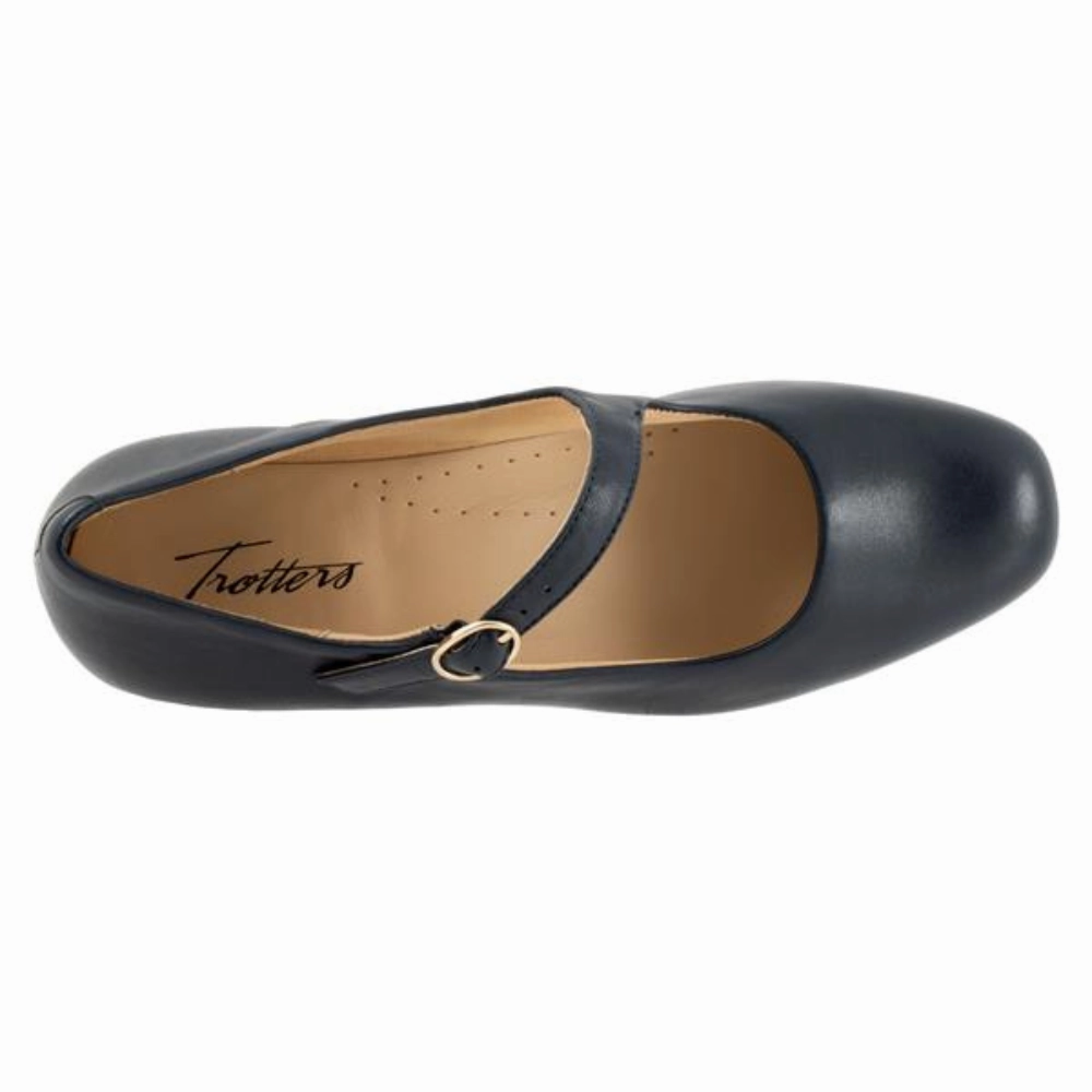 Trotters Desna Navy Kid Leather Heel (Women's)