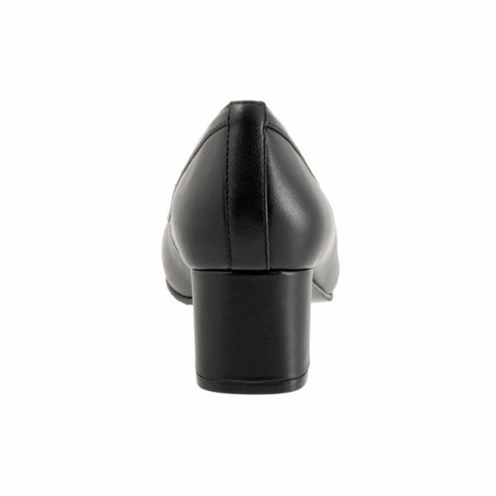 Trotters Devin Black Leather Pump (Women's) Dress Shoe Lace Pattern