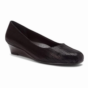 Trotters Lauren Black Suede Patent Leather Shoes Shoes