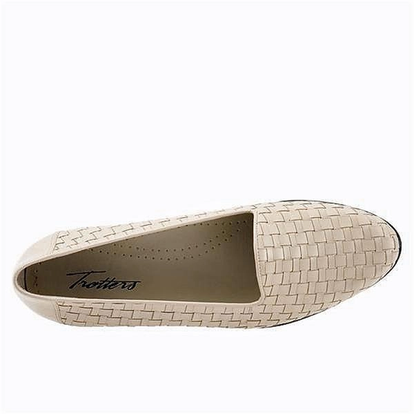 Wear Dress Shoes Without Socks Trotters Liz Bone Woven Leather (Women's)