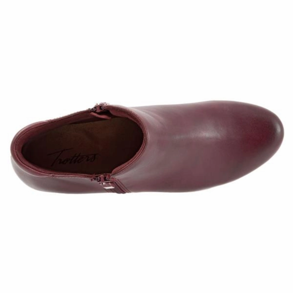 People Boots Trotters Major Dark Red Leather Bootie (Women's)