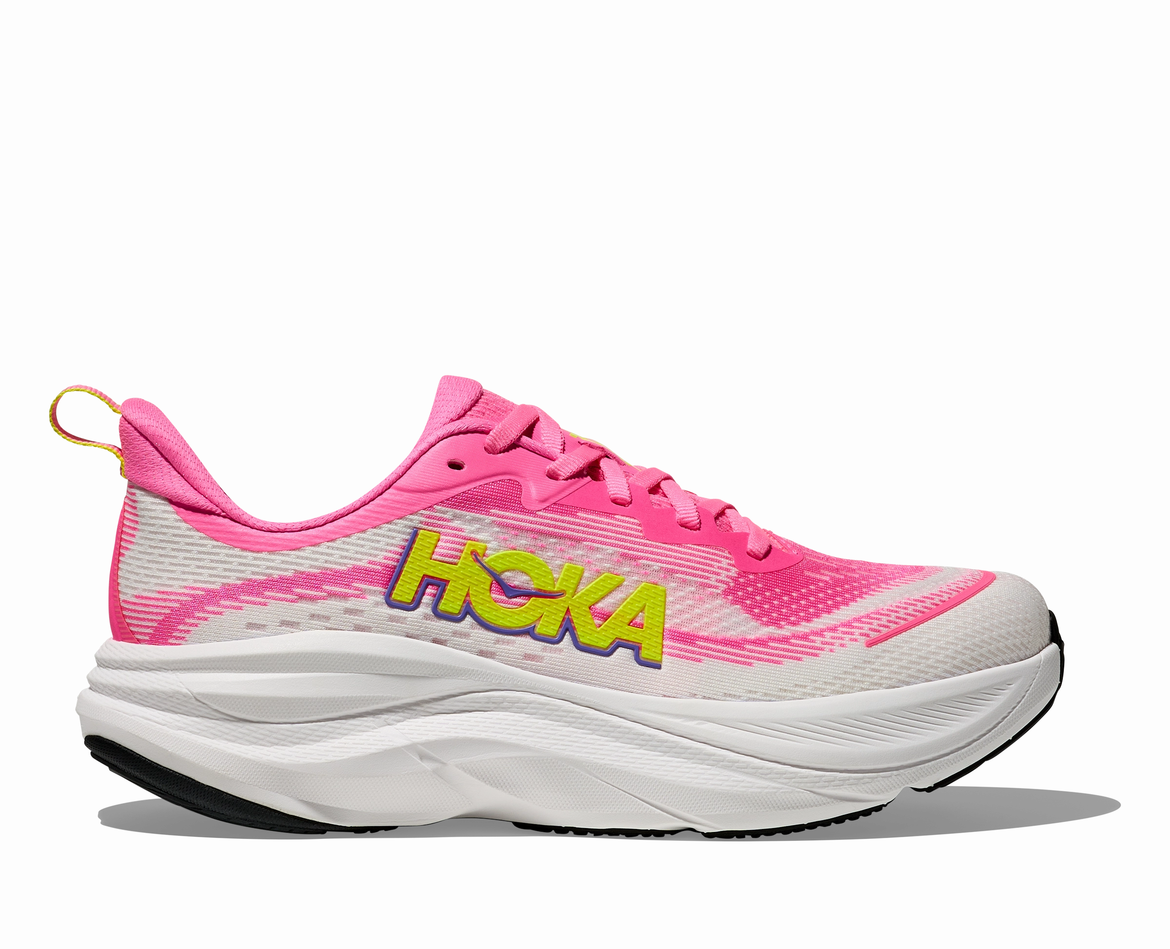 HOKA Women's Skyflow - NEON ROSE / NEON HOKA CITRUS Shoes Good