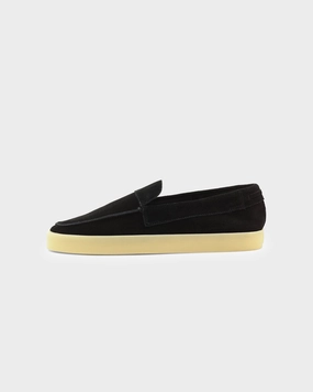 Loafers With A Skirt Saint Morta Hemisphere Suede Slip On Loafer Black/Gum