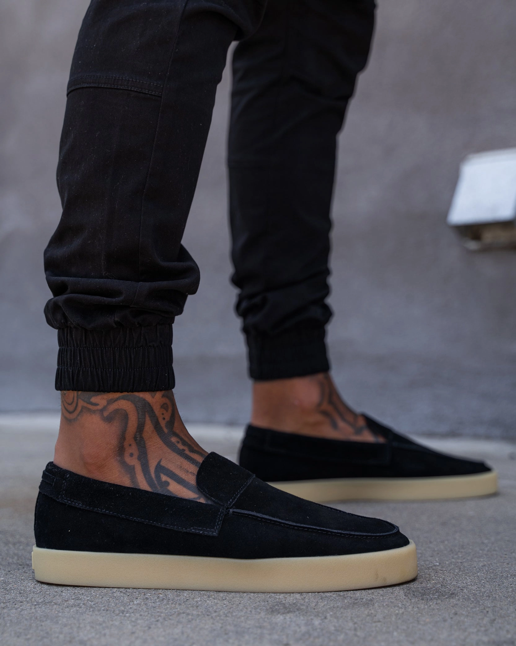 Saint Morta Hemisphere Suede Slip On Loafer Black/Gum Zagreb Slip-on Loafers