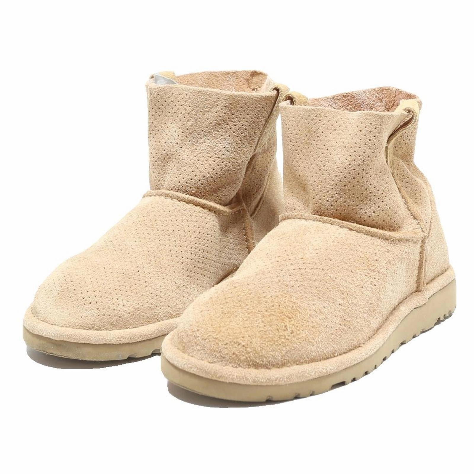 UGG Classic Mini Perforated Womens Ankle Boots Beige Synthetic UK 4.5 Rhodes Roper Boots