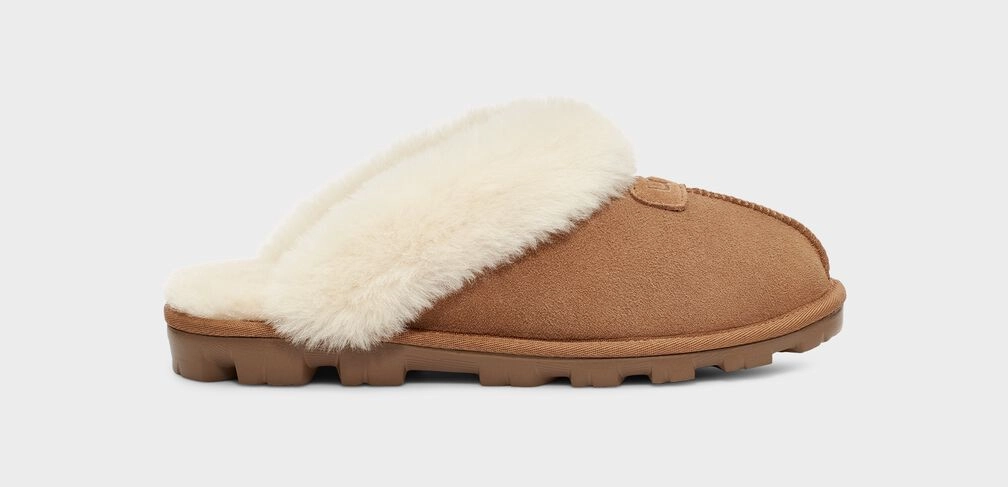 UGG COQUETTE - CHESTNUT Peep Toe Slides