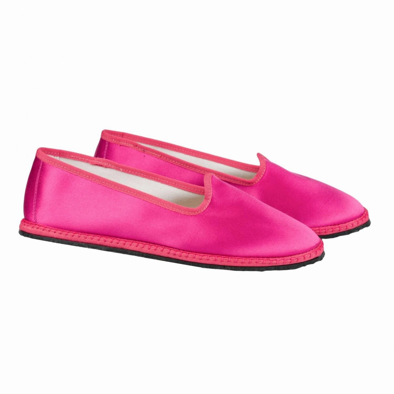 Women's Classic Silk Furlana Slippers In Fragola Velcro Slides